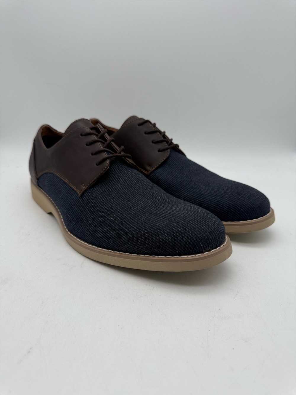 BRAND NEW SONOMA Men's Weldon Brown/Blue Textile/Faux Leather Shoes Size 10